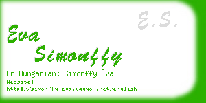 eva simonffy business card